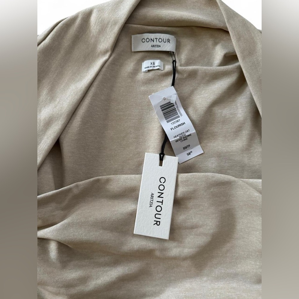 Aritzia Contour Flourish Top in Heather Oat Beige XS NWT - Picture 2 of 2